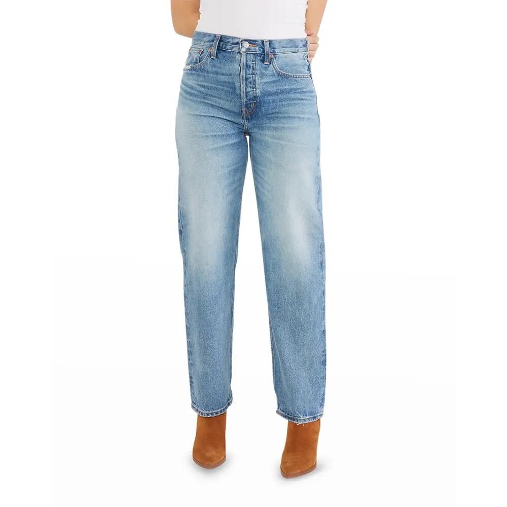 Etica Tyler Vintage Straight Leg 90s High Rise Light Blue Denim Jeans Size 25